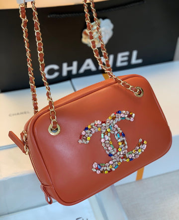 CHL Camera Cubic Top Qualityamonds Brown Bag For Women 12.5cm/4.9in