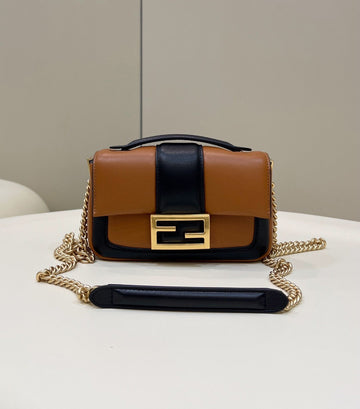 Top QualityTop Quality Baguette Chain Brown and Black Bag For Woman 19cm/7.5in