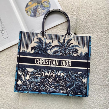 Top Quality Large Blue Multicolor Book Tote Canvas For Women 42cm/16.5in CD