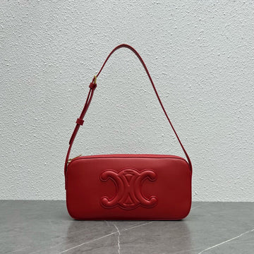 Top Quality Camera Shoulder Bag Cuir Triomphe Red For Women 10in/26cm
