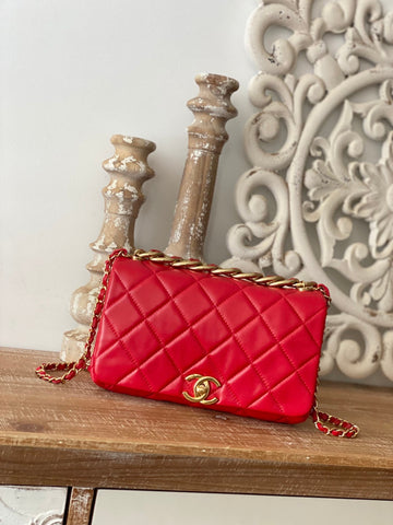 CHLLarge Top Qualityap Red Bag For Women 23cm/9in