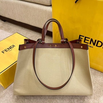 FI Top Quality X-tote Bag Beige Canvas For Women, Handbags, Shoulder Bags 16.1in/41cm FF 8BH374