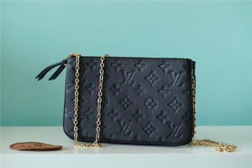 Top Quality Double Zip Pochette Monogram Empreinte Black For Women,  Shoulder and Crossbody Bags 7.9in/20cm Top Quality M68568