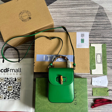 gg Bamboo Mini Handbag Green For Women, Women’s Bags 6in/16cm gg