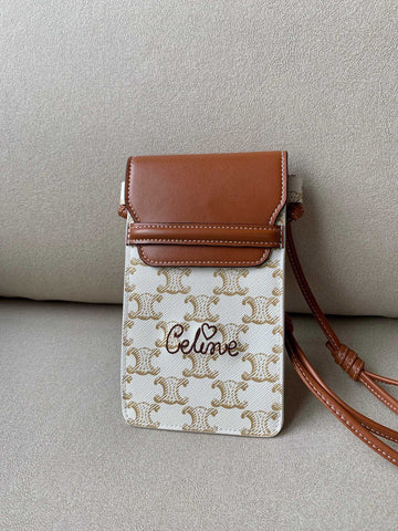 Top Quality Printed Embroidered Top Qualityip Phone Bag White For Women 7.2in/18cm 