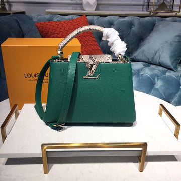 Top Quality Capucines BB Taurillon And Python Green For Women,  Shoulder And Crossbody Bags 10.6in/27cm Top Quality