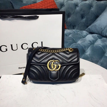 gg Marmont MatelassÃ© Mini Bag Black MatelassÃ© Chevron With A Heart For Women 9in/22cm gg 446744 DTDIT 1000