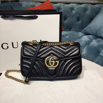 gg Marmont Small MatelassÃ© Shoulder Bag Black MatelassÃ© Chevron With A Heart For Women 10in/22cm gg 446744 DTDIT 1000