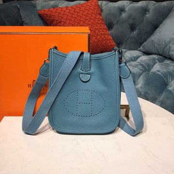 Top Quality Evelyne II TPM Bag Blue Jean For Women SiTop Qualityer Toned Hardware 7.9in/20cm