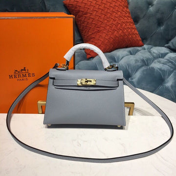 Top Quality Mini Kelly Light Blue For Women Gold Toned Hardware 7.5in/19cm