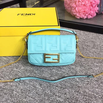 Top QualityTop Quality Baguette Nappa Light Blue For Women, Women’s Handbags, Shoulder And Crossbody Bags 7in/19cm FF 8BS017