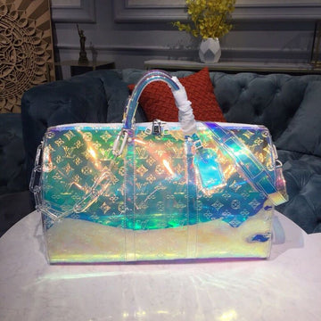 Top Quality Keepall Bandouliere 50 Monogram PVC Iridescent Prism By Virgil Abloh For Men, Bags, Travel Bags 19.7in/50cm Top Quality M53271
