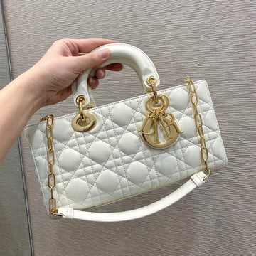 Top Quality Lady D-Joy Bag, White Handbags, 26cm CD