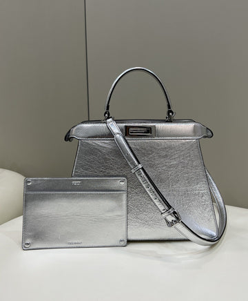 FI Top Quality MeTop Qualityum Silver Bag For Woman 33cm/13in