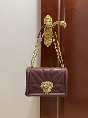 Top Quality Large Devotion Bag In Quilted Nappa Dark Violet For Women 10in/26cm Top Quality