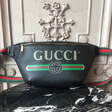 gg Coco CapitÃ¡n Logo Belt Bag Cotton Linen Lining Black For Men 11in/28cm gg