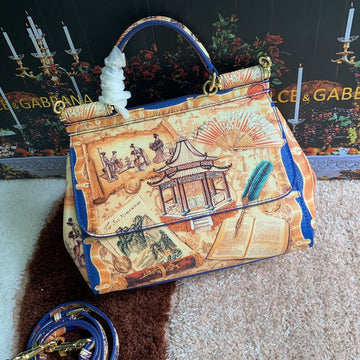Top Quality Medium Sicily Handbag Unique Print Motifs Muticolour For Women 10.2in/26cm Top Quality