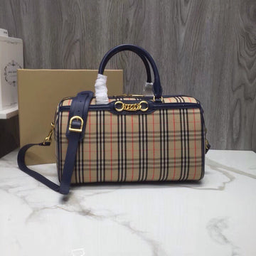 Top Quality Small 1983 Check LiNike Bowling Bag Blue/Brown For Women, Womens Bags 9.1in/23cm