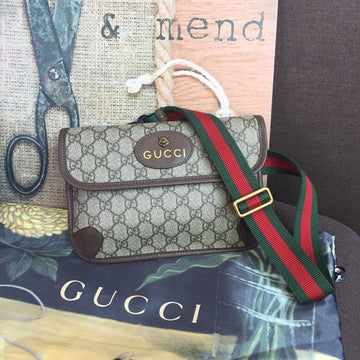 gg Neo  gg Supreme Belt Bag Beige/ebony gg Supreme Canvas With Brown For Women 9in/24cm gg 493930 9C2VT 8745