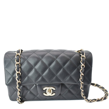 CHANEL Mini Rectangular Flap Quilted  Leather Shoulder Bag Black- Hot Deals