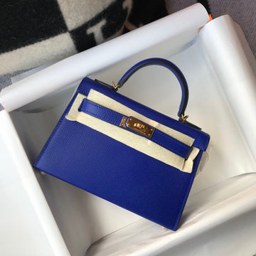 Top Quality Kelly 19 Bleu Hydra Bag For Women, Handbags, Shoulder Bags 7.5in/19cm