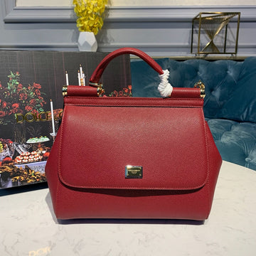 Top Quality Small Sicily Bag In Dauphine Red For Women 7.5in/19cm Top Quality