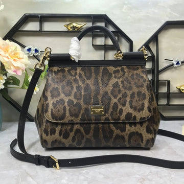 Top Quality Leopard Print Medium Sicily Top Handle Bag Muticolour For Women 9.8in/25cm Top Quality