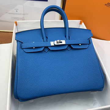 Top Quality Birkin Nata Swift Blue For Women SiTop Qualityer Toned Hardware 10in/25cm