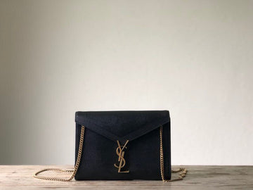 YSSL Cassandra Flap-Front Crossbody Bag Black For Women 8.7in/22cm YSLÂ 