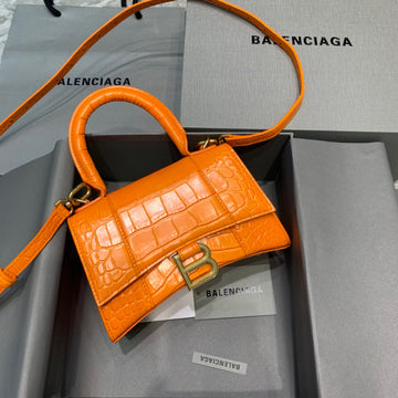 Top Quality Hourglass XS Handbag In Orange, For Women,  Bags 7.4in/19cm