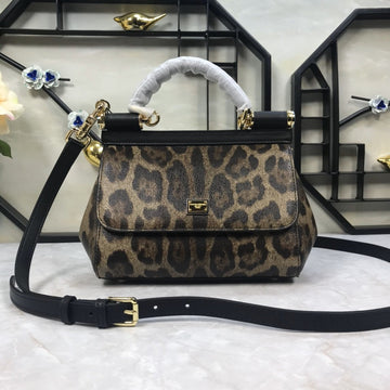 Top Quality Leopard Print Small Sicily Top Handle Bag Muticolour For Women 7.8in/20cm Top Quality