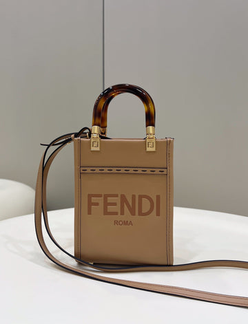 FI Sunshine Shopper Light Brown Mini Bag For Woman 13cm/5in