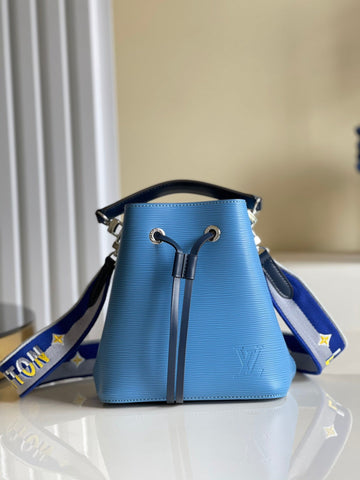 Top Quality NeoNoe BB Bucket Bag Bleuet Blue For Women,  Shoulder And Crossbody Bags 7.9in/20cm Top Quality M57691