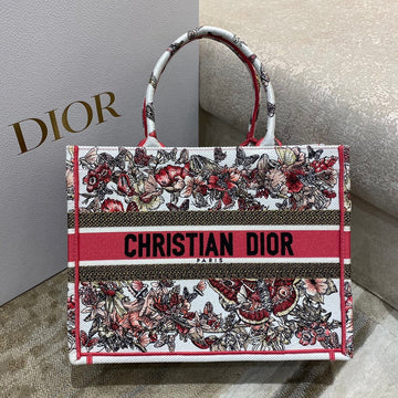 Top Quality MeTop Qualityum Book Tote Multicolor Butterfly Embroidery, Red/White, For Women WomenÂs Handbags, 36cm CD