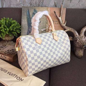Top Quality Speedy 30 Damier Azur Canvas For Women, WoHandbags 11.8in/30cm Top Quality N41370