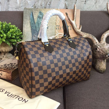 Top Quality Speedy 30 Bag Damier Ebene Canvas For Women 11.8in/30cm Brown Top Quality N41364
