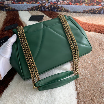 Top Quality Medium Devotion Shoulder Bag In Quilted Nappa Green For Women 10.2in/26cm Top Quality