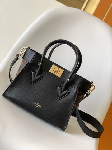 Top Quality On My Side PM Tote Bag Monogram Canvas Black For Women,  Shoulder Bags 9.8in/25cm Top Quality M57728