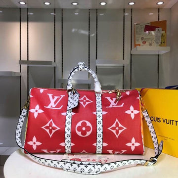 Top Quality Keepall Bandouliere 50 Monogram and Monogram Reverse Canvas Red For Women, WomenÂs Handbags, Travel Bags 19.7in/50cm Top Quality