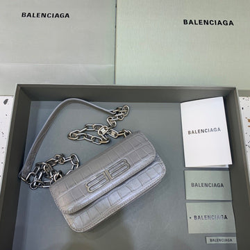 Top Quality Gossip Small On Chain Shoulder Bag Gray, For Women,  Bags 7.4in/19cm