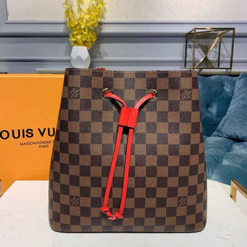 Top Quality Neo Noe BB Bucket Bag 26cm Damier Ebene Canvas Spring/Summer Collection N40214, Cherry Berry