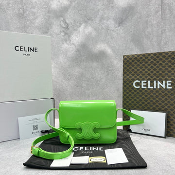 Top Quality Mini Classique Cuir Triomphe Bag Green For Women 7.1in/18cm