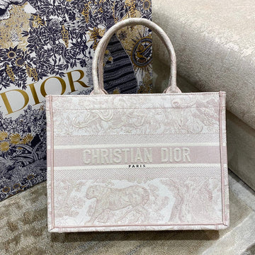 Top Quality MeTop Qualityum Book Tote Pink Toile de Jouy Reverse Embroidery, Light Pink, For Women WomenÂs Handbags, 36cm CD