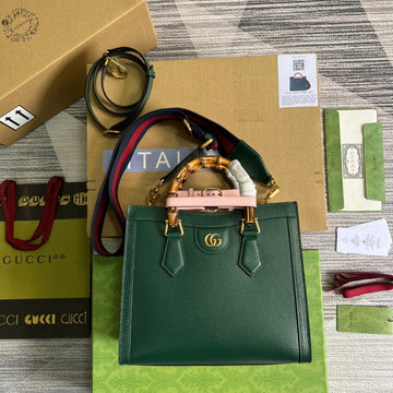 gg Diana Small Tote Bag Green For Women, Women’s Bags 11in/27cm gg â