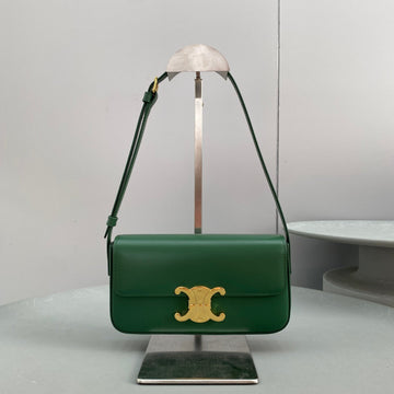 Top Quality Triomphe Shoulder Bag Green For Women 8in/20cm 