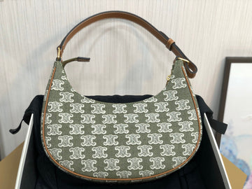 Top Quality Ava Bag In Triomphe Canvas Green For Women 9in/23cm