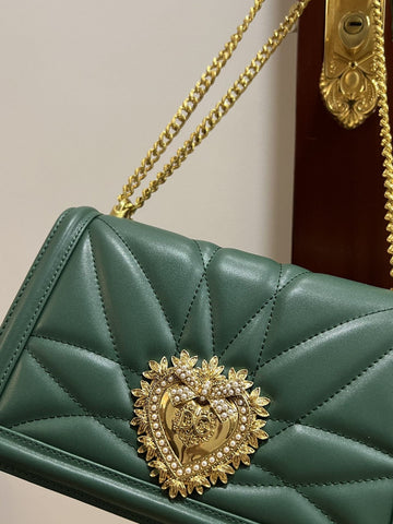 Top Quality Large Devotion Bag In Quilted Nappa Green For Women 10in/26cm Top QualityÃÂ 
