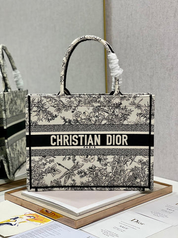 Top Quality MeTop Qualityum Book Tote Blue Toile de Jouy Flowers Embroidery, Blue/White, For Women WomenÂs Handbags, Shoulder Bags, 36cm CD