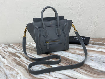 Top Quality Nano LuGucciage Bag In Drummed Grey For Women 8in/20cm 189243AQL.10KL