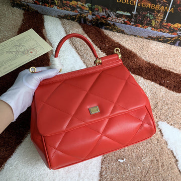 Top Quality Medium Sicily Bag In Quilted Red For Women 10.2in/26cm Top Quality Top Quality6002AW5918H383